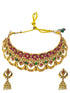 Gold Plated Choker Necklace Set multicolor
