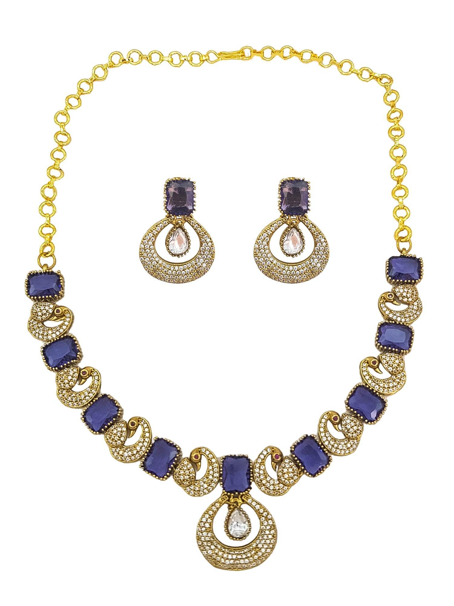 Premium Cz designer Necklace with Real Ad Stones