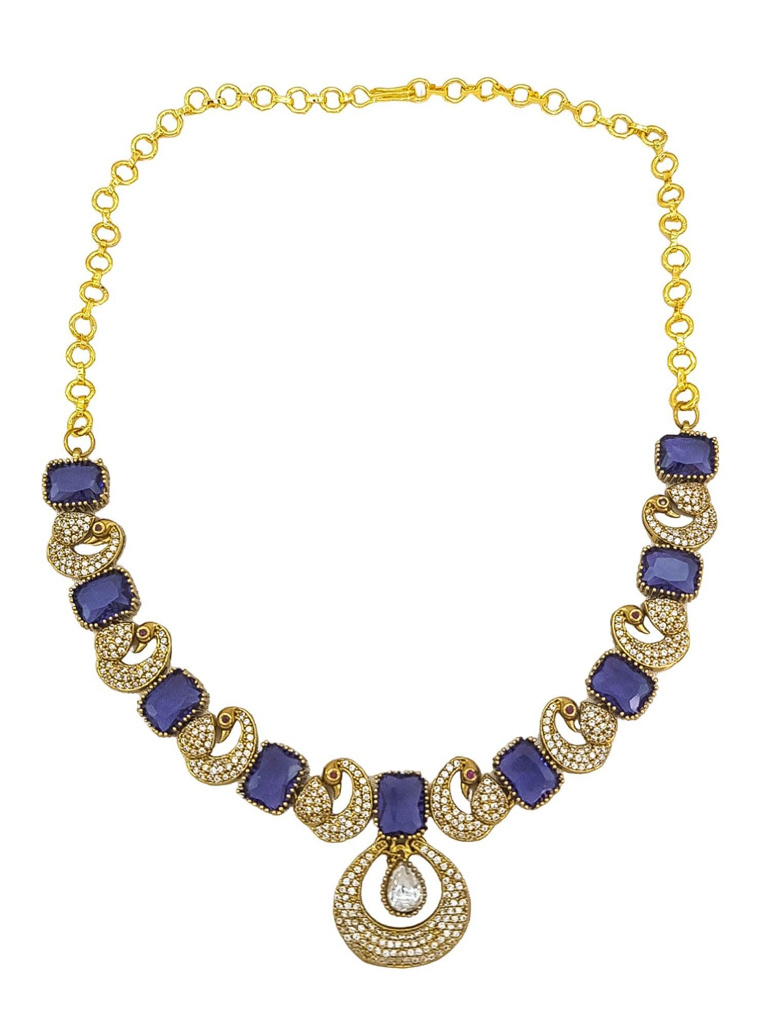 Premium Cz designer Necklace with Real Ad Stones