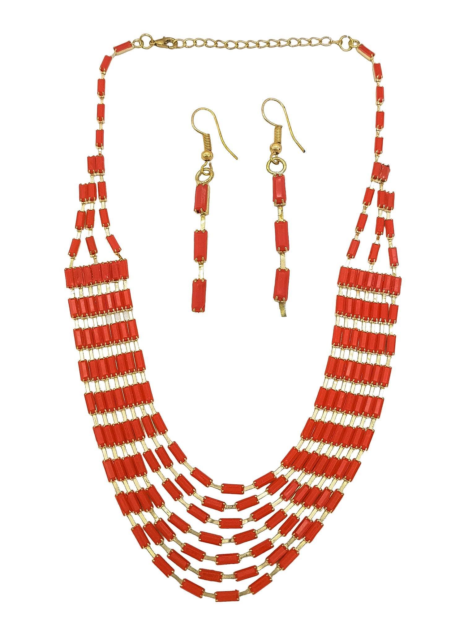 Multilayer Maroon Beads Chain