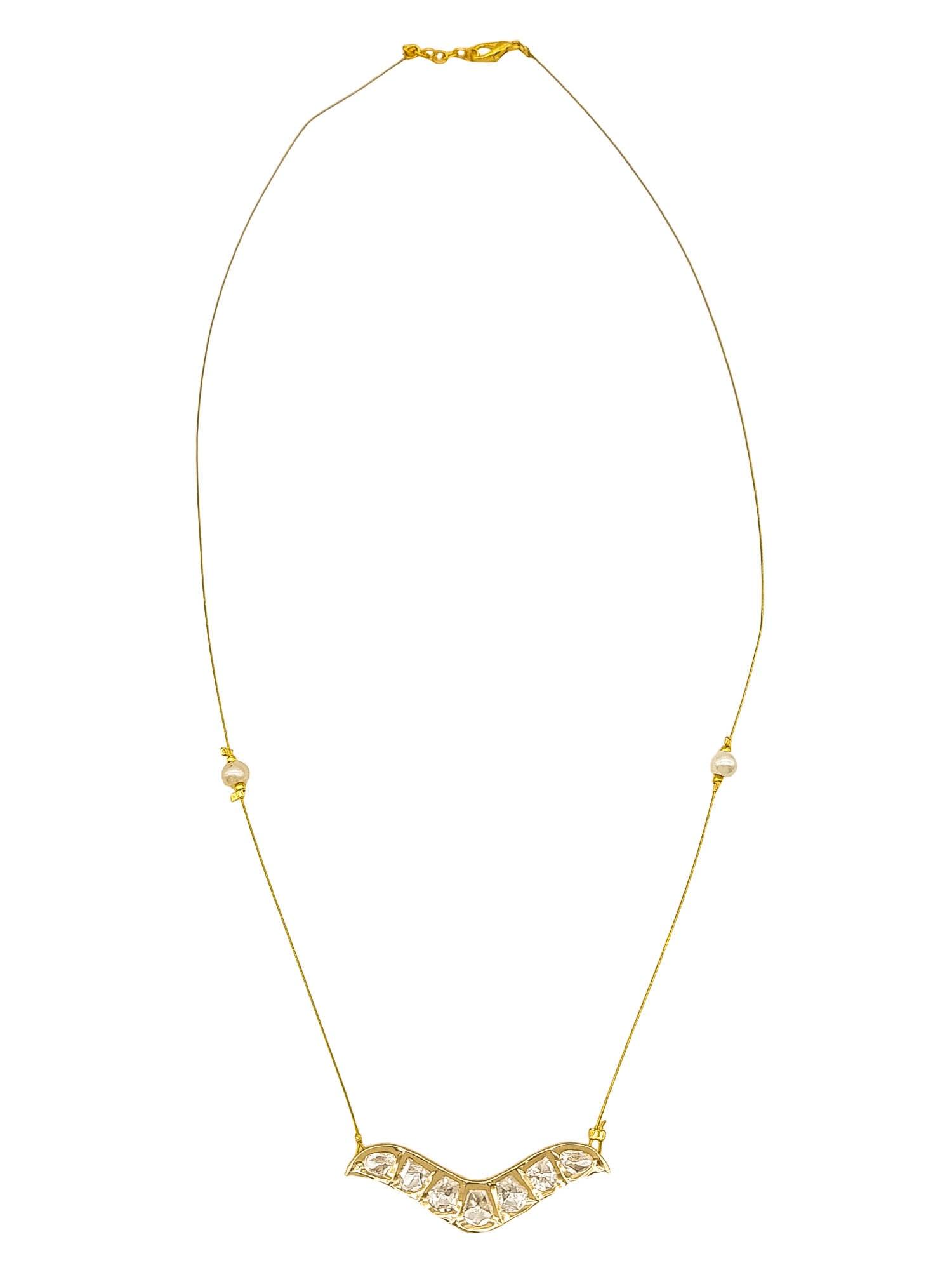 Premium Invisible chain with kundan Jadau intricate work Necklace