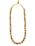 Gold Plated In Coral Beads Long Necklace Set