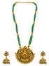 Gold Plated Necklace Set in green crystal natural stones