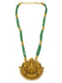 Gold Plated Necklace Set in green crystal natural stones