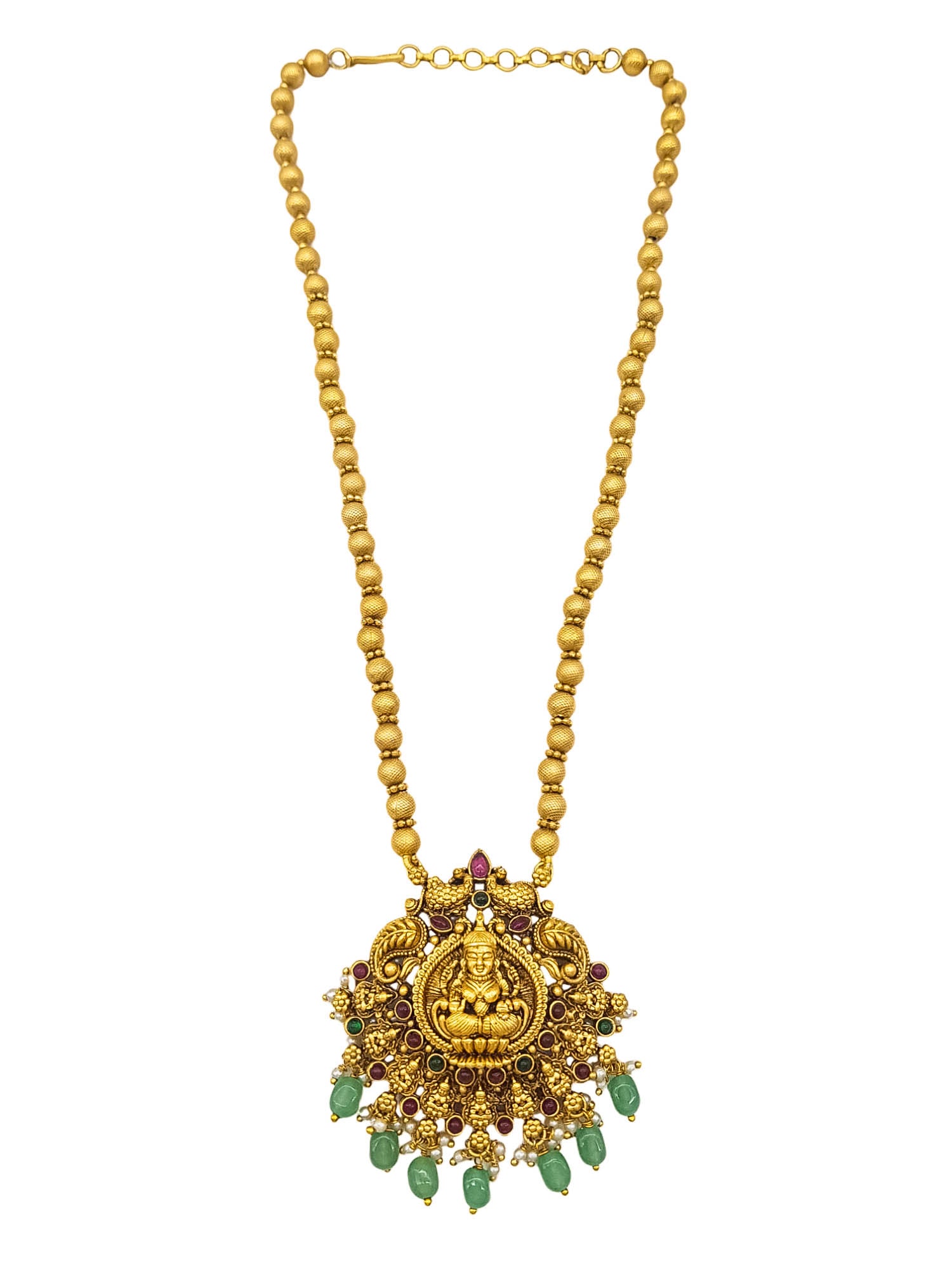 Premium Gold Plated Temple design Pendant Set