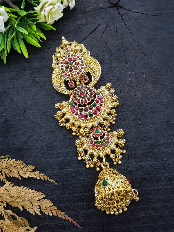 Gold Finish guaranteed quality Half Hair Temple Collection Choti//Half ...