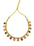 Antique Premium Gold finish navratna necklace set