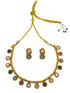Antique Premium Gold finish navratna necklace set