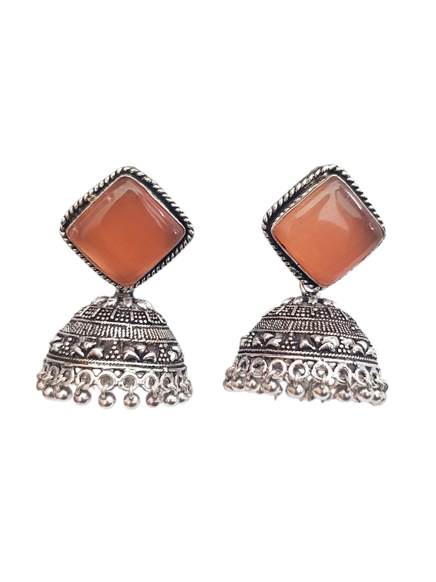 Silver Plated oxidised Earrings Jhumka