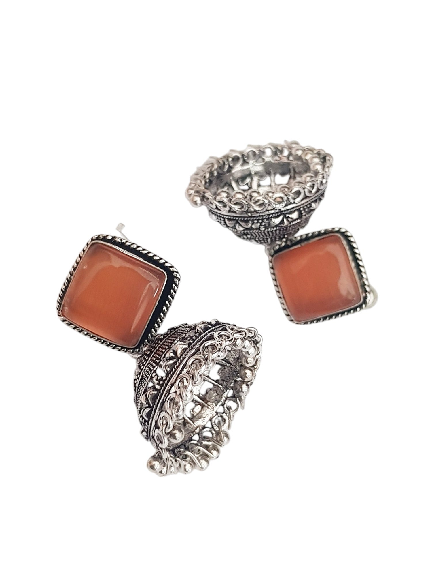 Silver Plated oxidised Earrings Jhumka