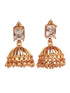 Gold Plated Cz Studded Jhumka Earrings