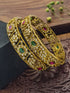 Gold Plated Multi colour cz stone Set of 2 bangles