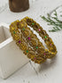 Gold Plated Multi colour cz stone Set of 2 bangles