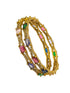Gold Plated Multi colour cz stone Set of 2 bangles