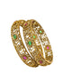 Gold Plated Multi colour cz stone Set of 2 bangles