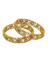 Gold Plated Multi colour cz stone Set of 2 bangles