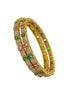 Gold Plated Multi colour cz stone Set of 2 bangles