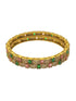 Gold Plated Multi colour cz stone Set of 2 bangles