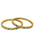 Gold Plated Multi colour cz stone Set of 2 bangles