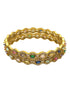 Gold Plated Multi colour cz stone Set of 2 bangles