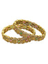 Gold Plated Multi colour cz stone Set of 2 bangles