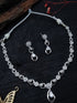 Silver plated/White Gold Plated Premum Trendy Simple CZ Necklace set