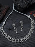 Silver plated/White Gold Plated Premum Trendy Simple CZ Necklace set