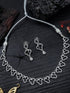 Silver plated/White Gold Plated Premum Trendy Simple CZ Necklace set