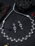 Silver Plated/White Gold Plated Premum Trendy Simple CZ Necklace set