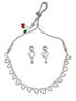 Silver plated/White Gold Plated Premum Trendy Simple CZ Necklace set