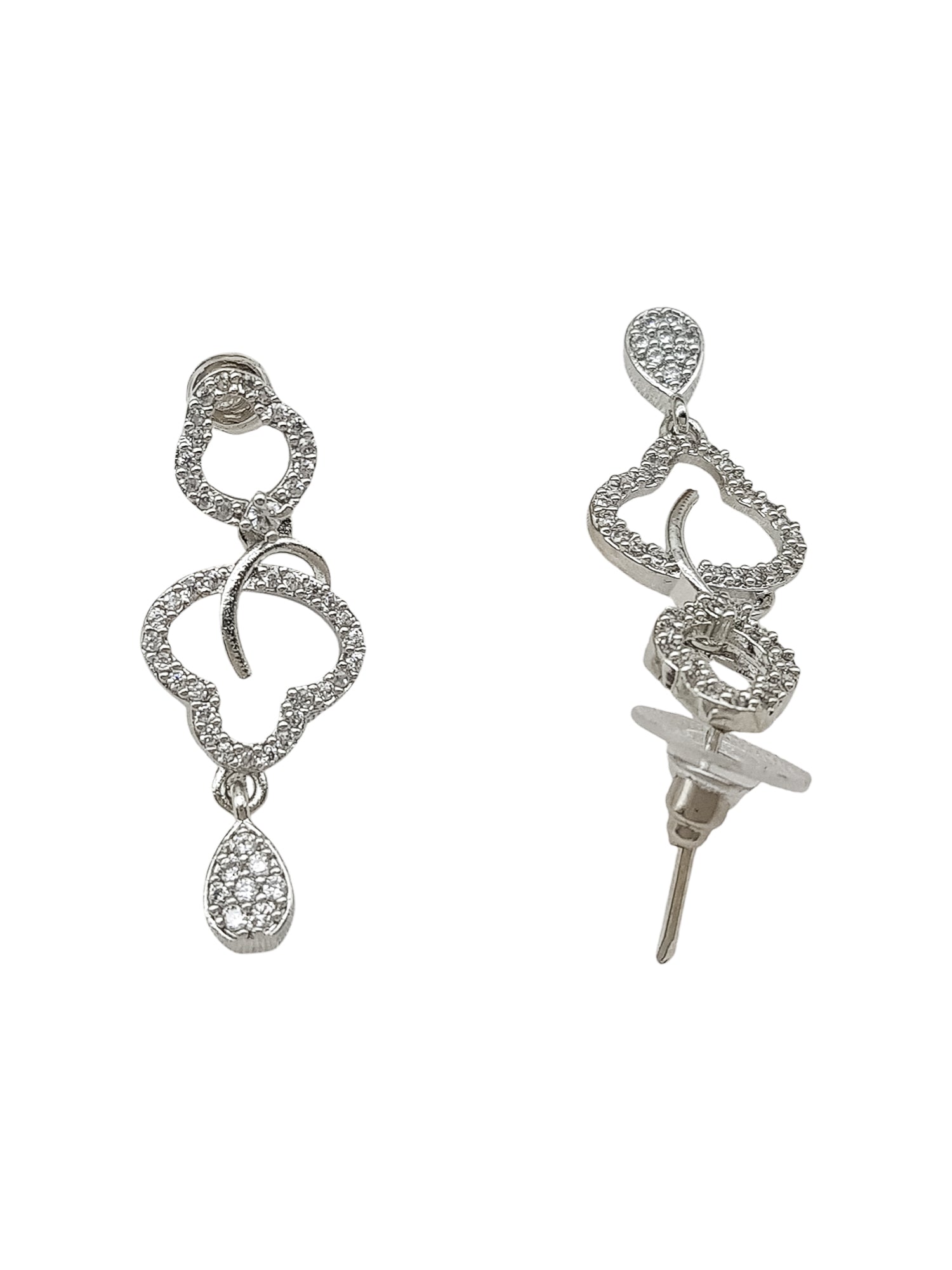 Silver plated/White Gold Plated Premum Trendy Simple CZ Necklace set