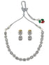 Silver Plated/White Gold Plated Premum Trendy Simple CZ Necklace set