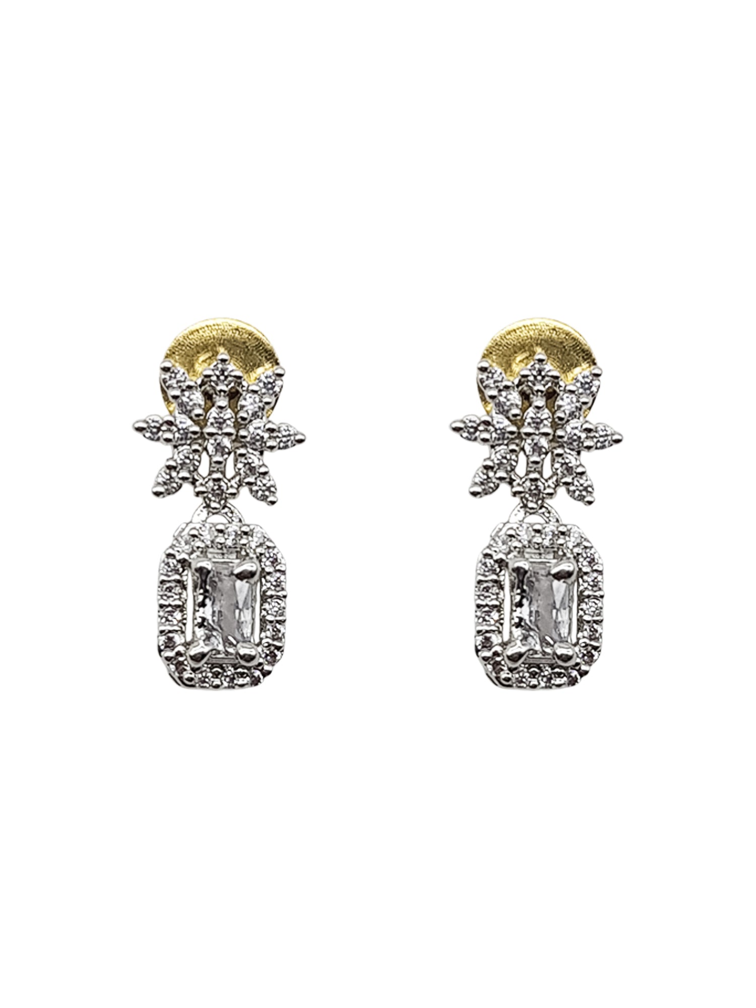 Silver Plated/White Gold Plated Premum Trendy Simple CZ Necklace set