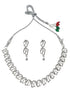 Silver plated/White Gold Plated Premum Trendy Simple CZ Necklace set