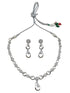 Silver plated/White Gold Plated Premum Trendy Simple CZ Necklace set