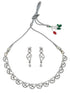 Silver plated/White Gold Plated Premum Trendy Simple CZ Necklace set