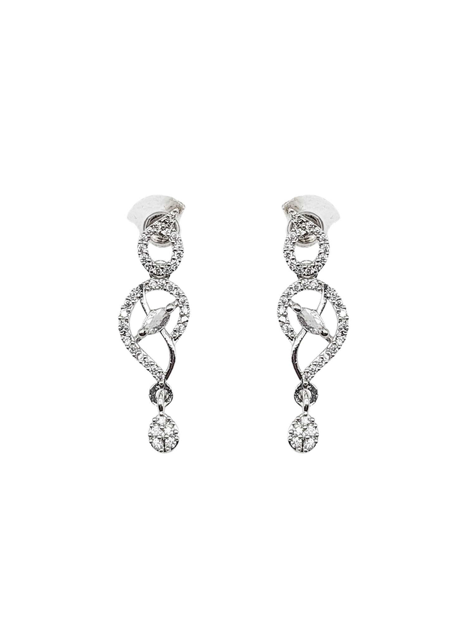 Silver plated/White Gold Plated Premum Trendy Simple CZ Necklace set