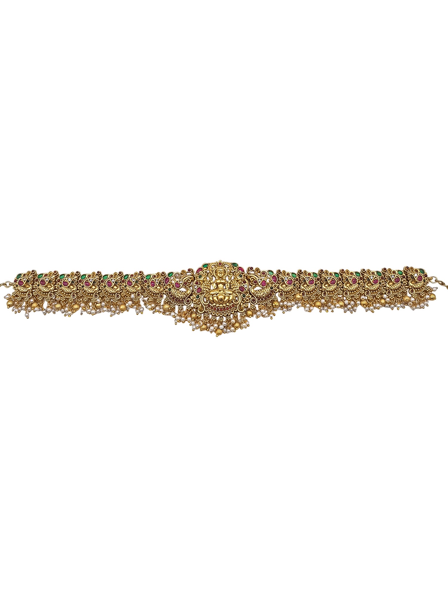 Gold Plated Laxmi Peacock Waist Belt