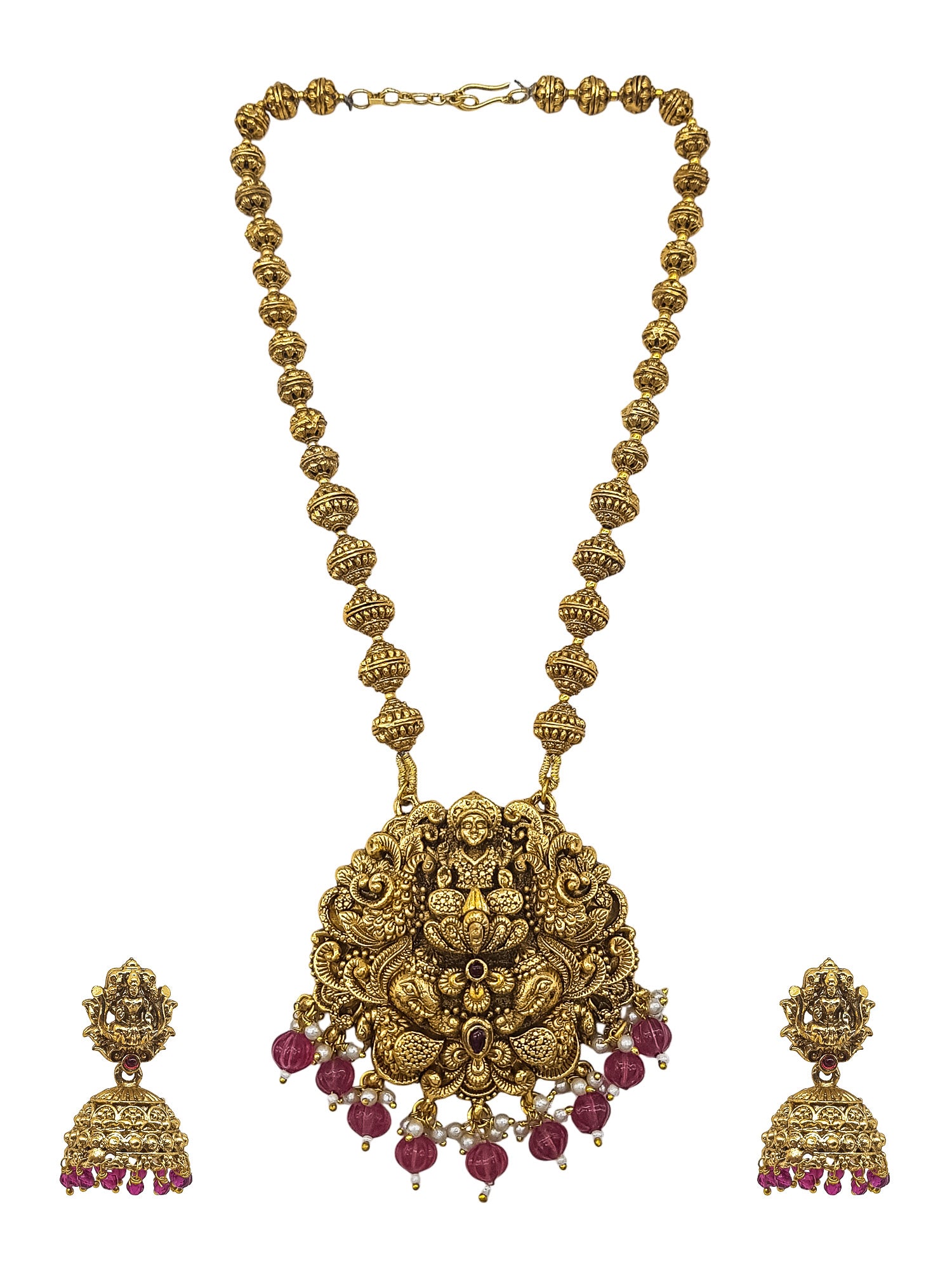 Gold Plated Laxmi Gundu Necklace set