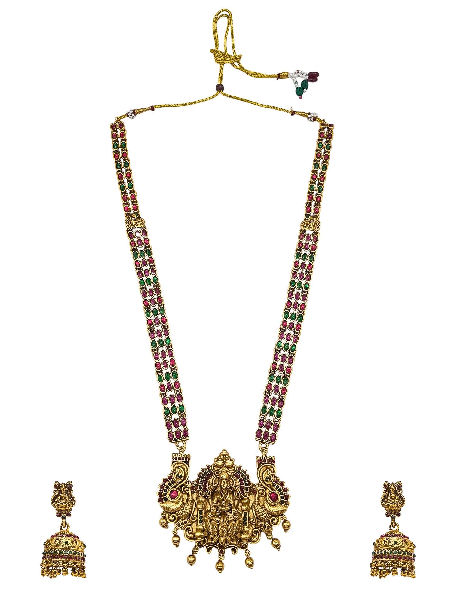 Premium Gold Plated Multi Color Long necklace Set