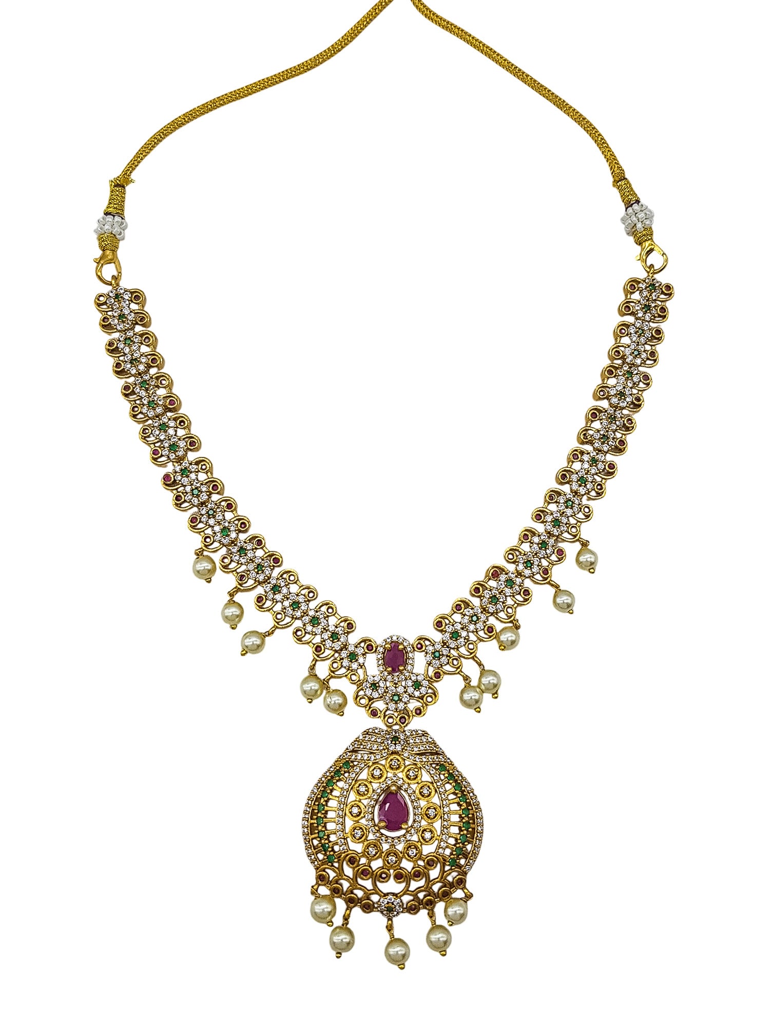 Premium Gold Plated Classic Medium Necklace Set  0825