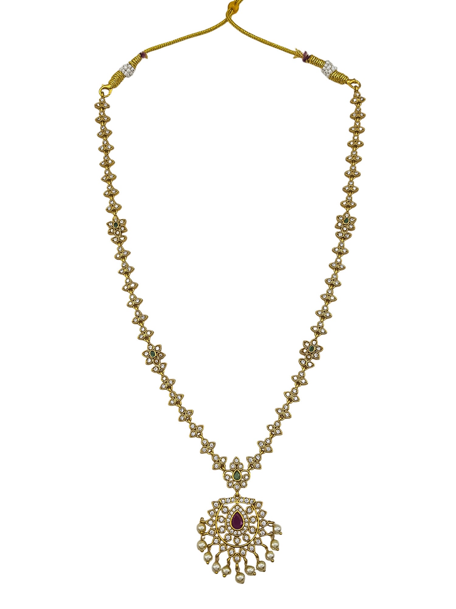 Premium Gold Plated Long CZ Nekclace Set  0825
