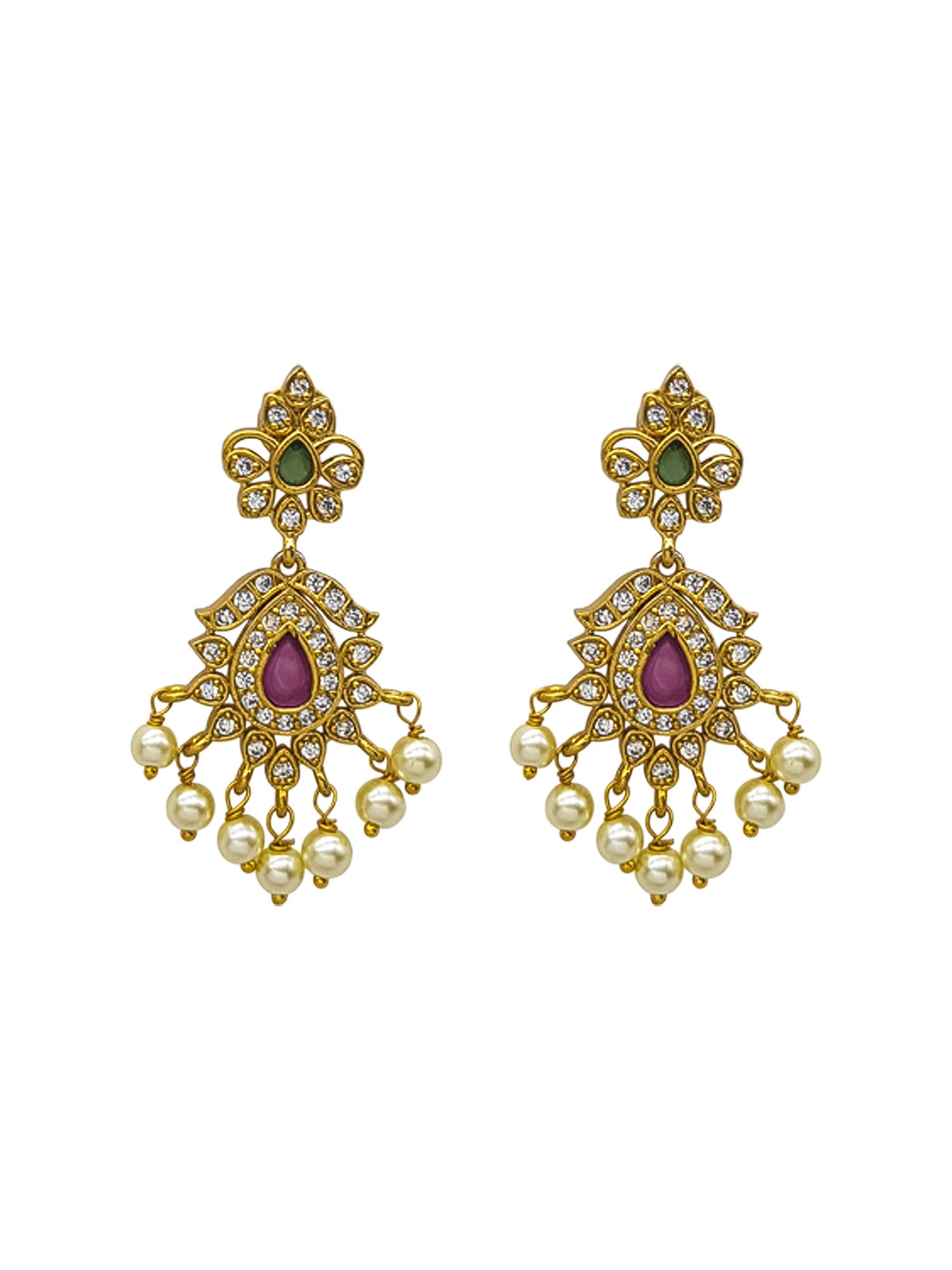 Premium Gold Plated Long CZ Nekclace Set  0825