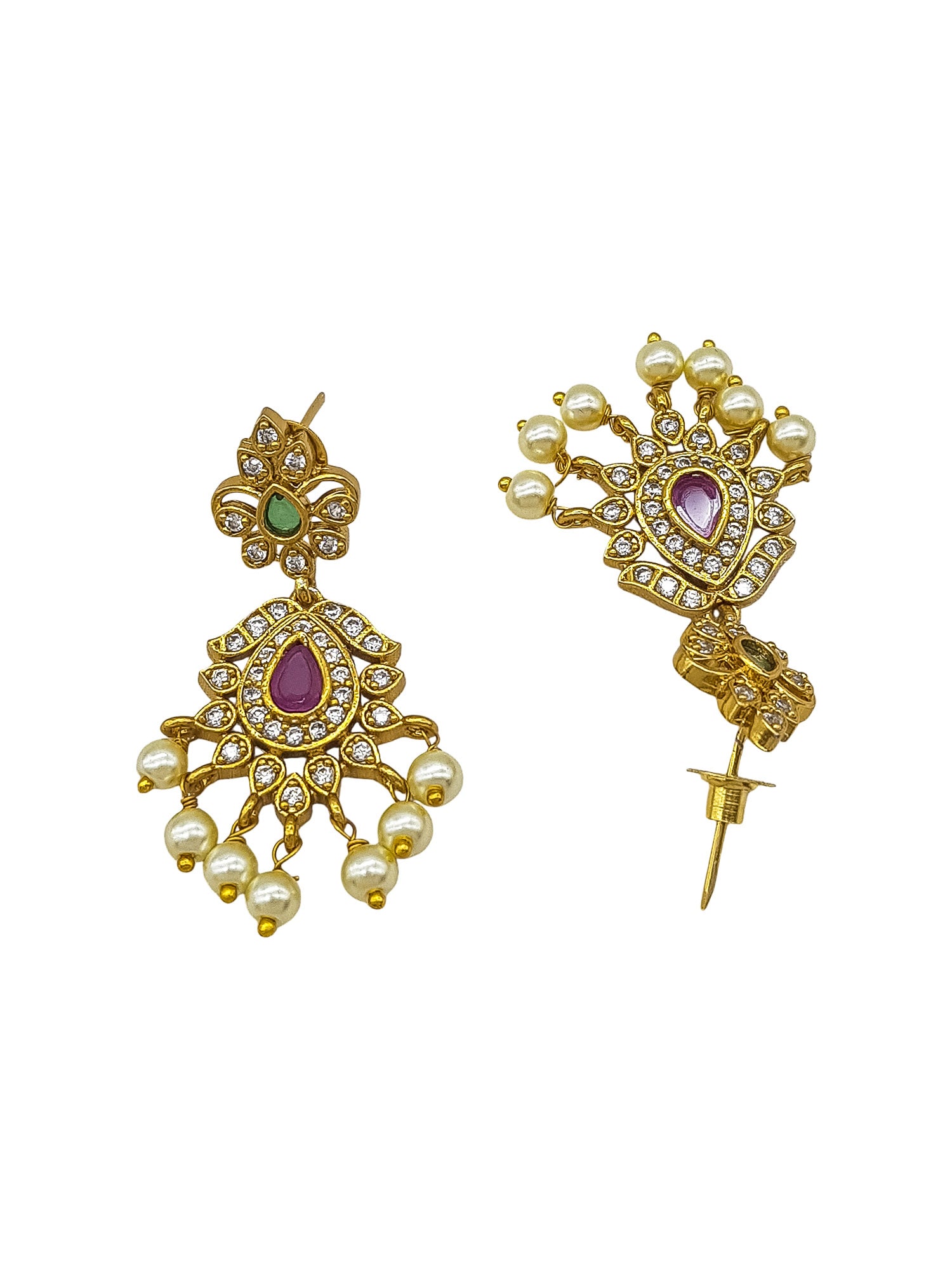 Premium Gold Plated Long CZ Nekclace Set  0825