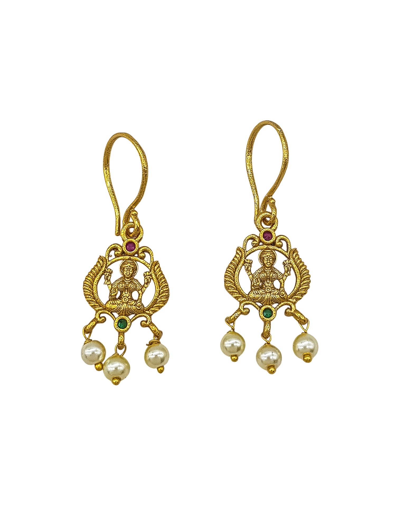 Gold Plated Simple Lakshmi Necklace set  0825