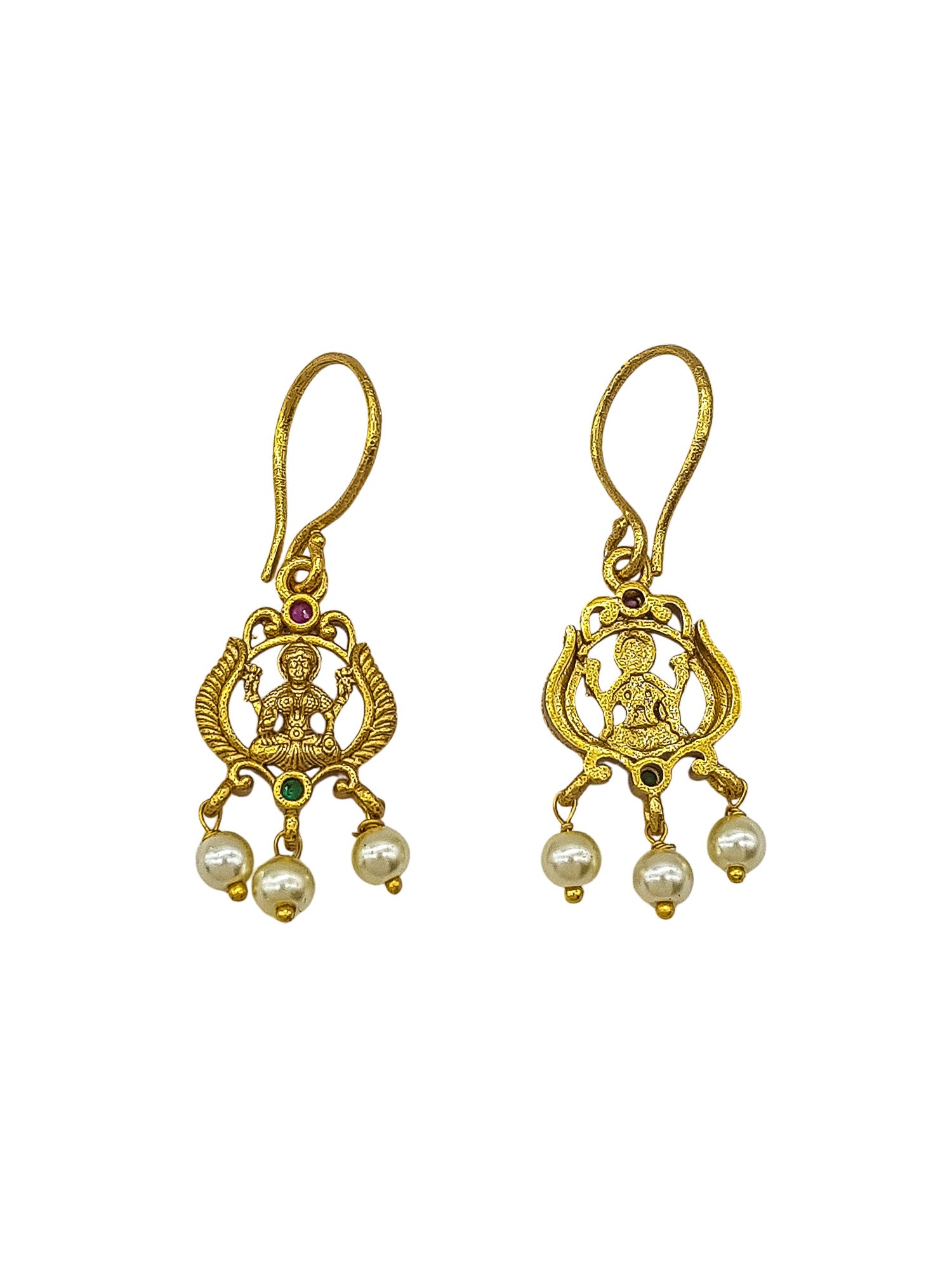 Gold Plated Simple Lakshmi Necklace set  0825