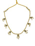Gold Plated CZ Simple Floral Necklace Set  0825