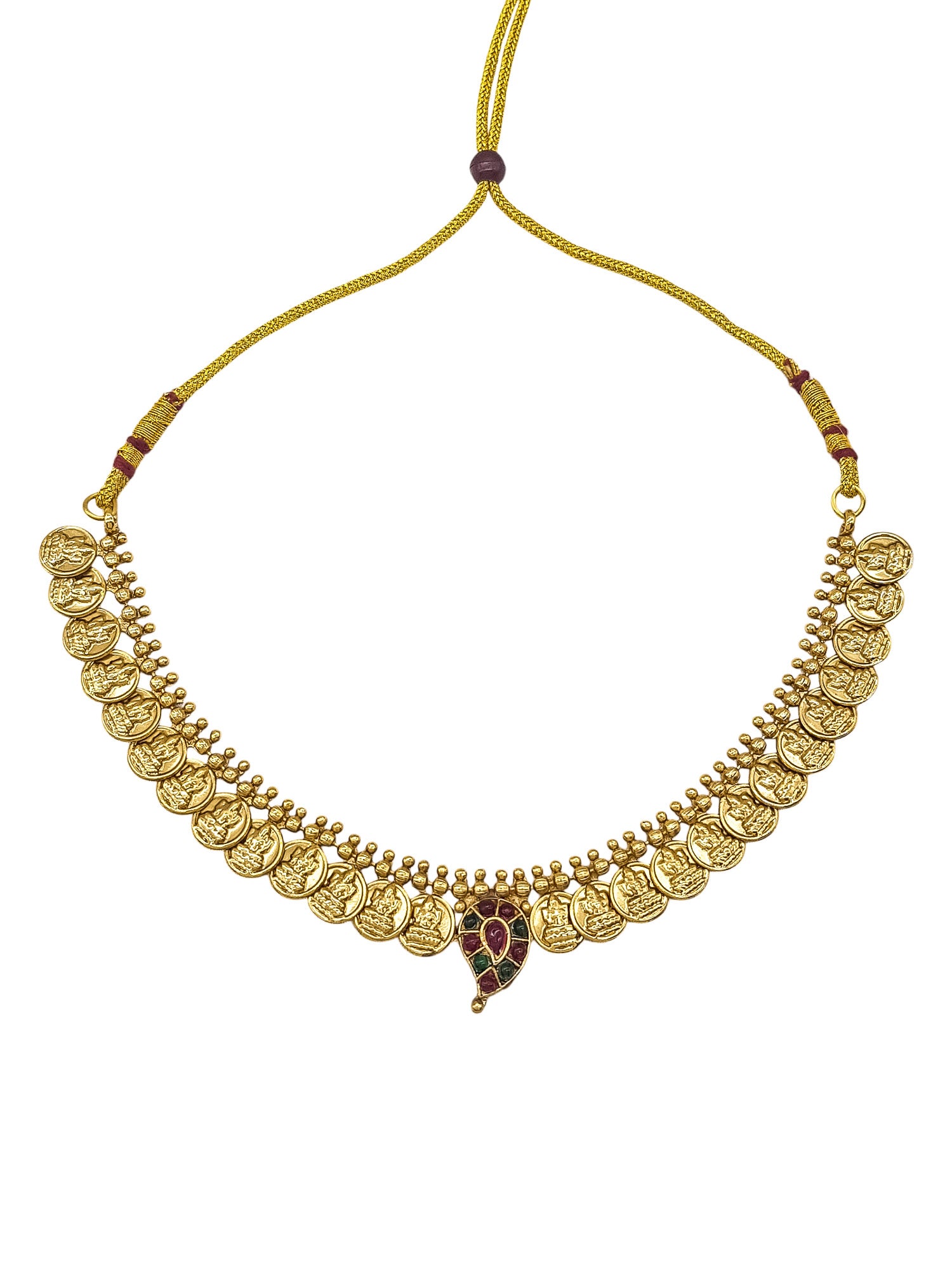 Kasu with Mango motif  Short Necklace Set
