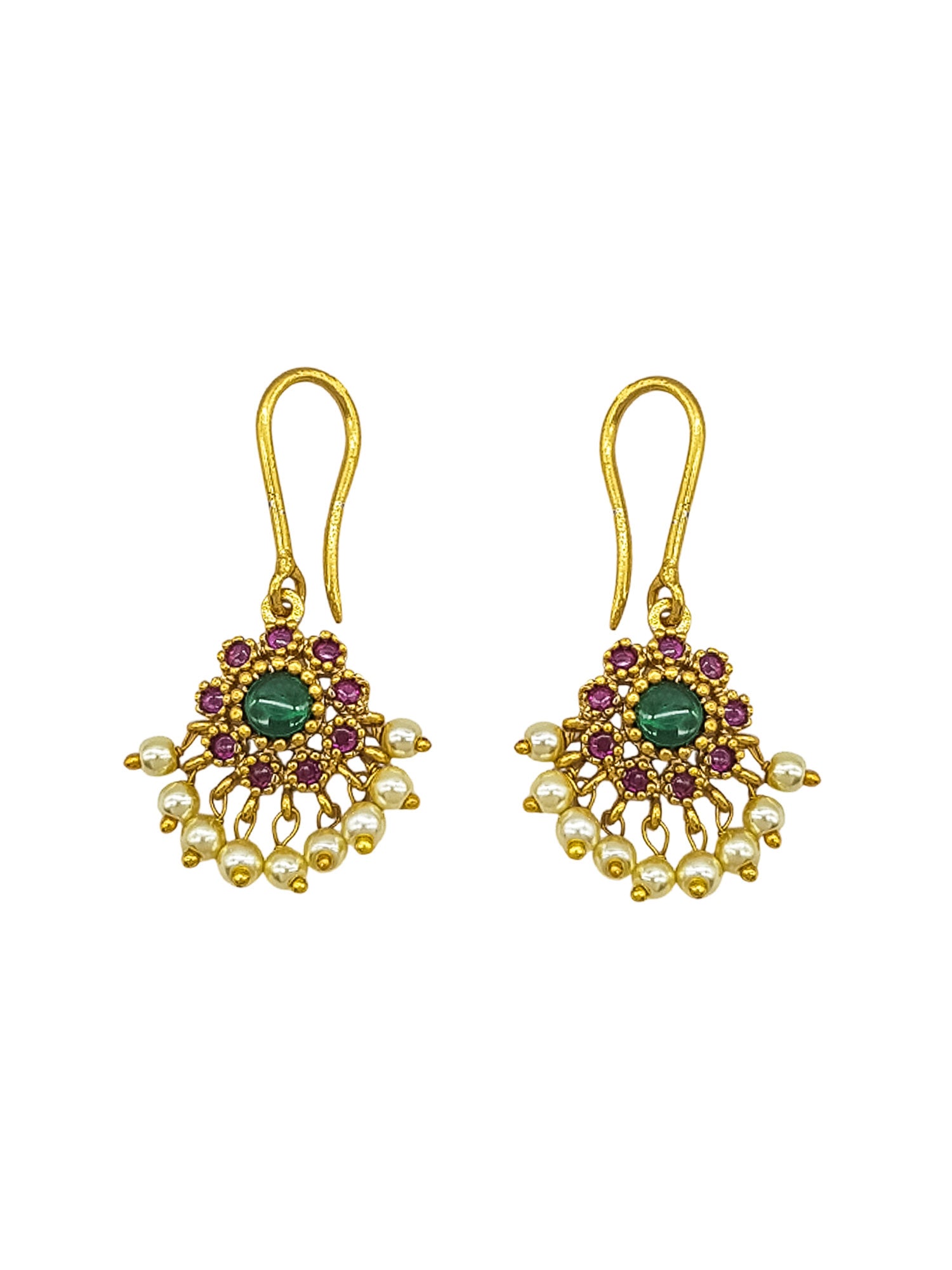 Gold Plated Premium CZ Floral Necklace Set  0825
