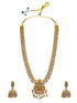 Gold Plated Long Simple Laxmi Necklace Set